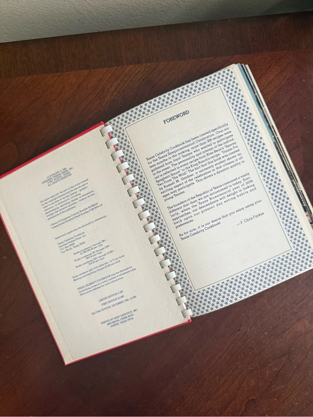 Texas Celebrity cookbook vintage 80s
